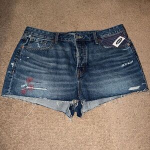 Old Navy Blue Distressed High Waist Shorts